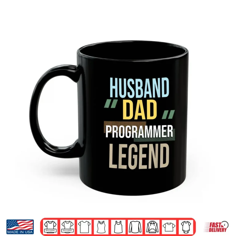 Mug Mens Husband Dad Programmer Legend Computer Science Coding Coder Shirt