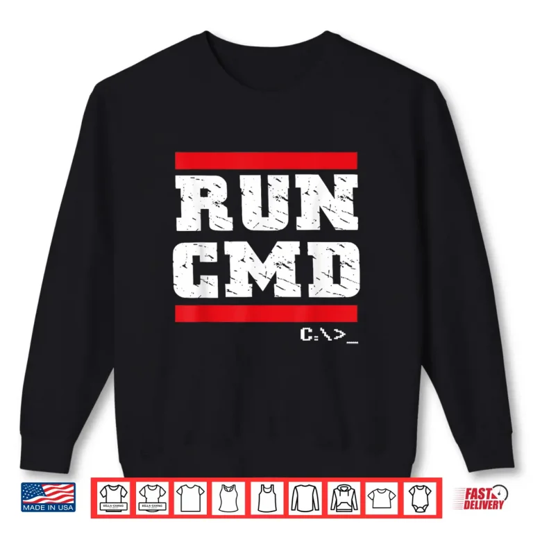 Sweatshirt Run Cmd Programmer Coder Computer Nerd Shirt