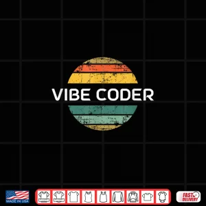 Design Vibe Coder Retro Vintage Sunset Shirt