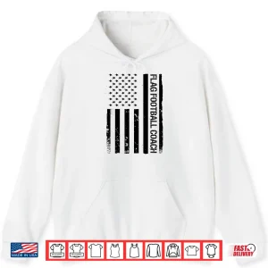 Funny Flag Football Coach Usa American Flag Women Kids Men Shirt