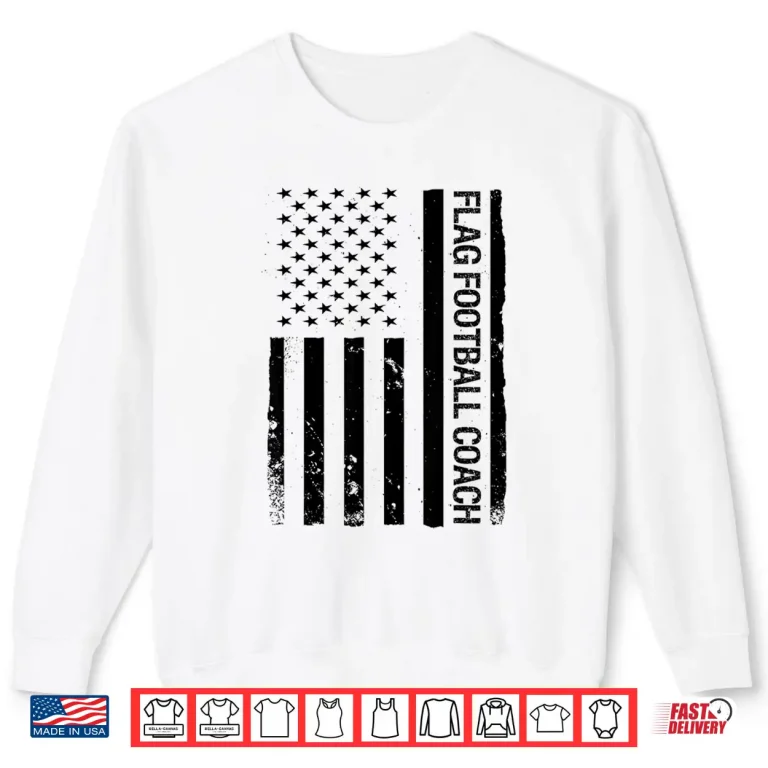 Sweatshirt Funny Flag Football Coach Usa American Flag Women Kids Men Shirt