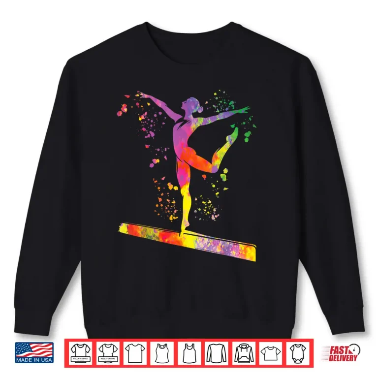 Sweatshirt Gymnast On Balance Beam Girls Kids Artistic Gymnastics Shirt