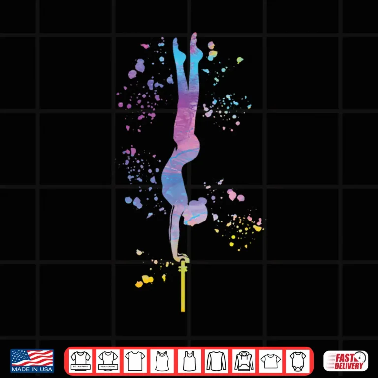 Design Gymnast On Uneven Bars Girls Kids Artistic Gymnastics Shirt