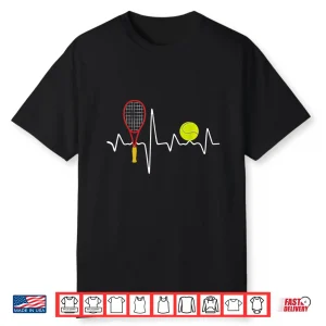 Tennis Heartbeat Design For Tennis Players Coaches Design Shirt
