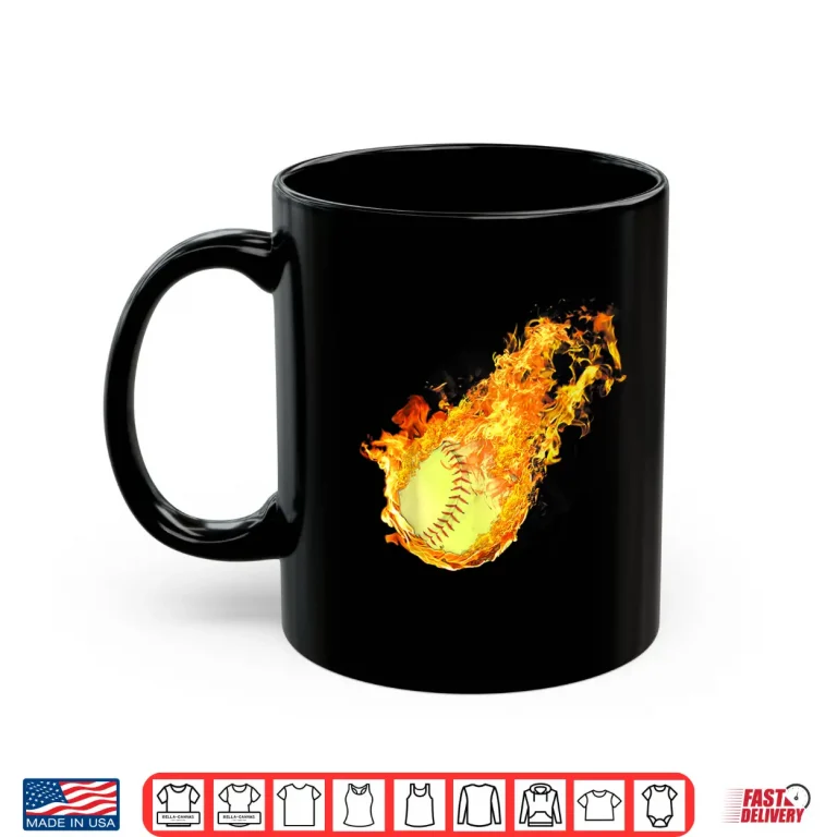 Mug Softball Tee For GirlsWomen Coaches Softball On Fire Gift Shirt 1
