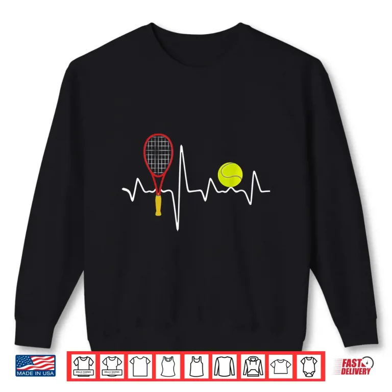 Sweatshirt Tennis Heartbeat Design For Tennis Players Coaches Design Shirt