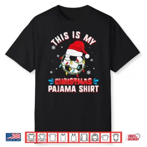 This Is My Christmas Pajama Shirt Cute Christmas Soccer Ball Shirt