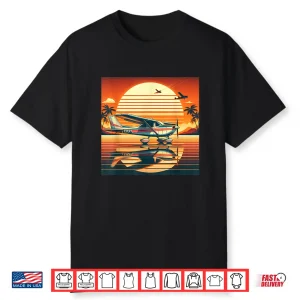 C 172 Skyhawk Vintage C172 Airplane Retro Sunset Pilot Shirt
