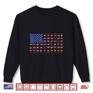 Sweatshirt Airplane US Flag Airline Pilot Aviation Aircraft Lover Shirt