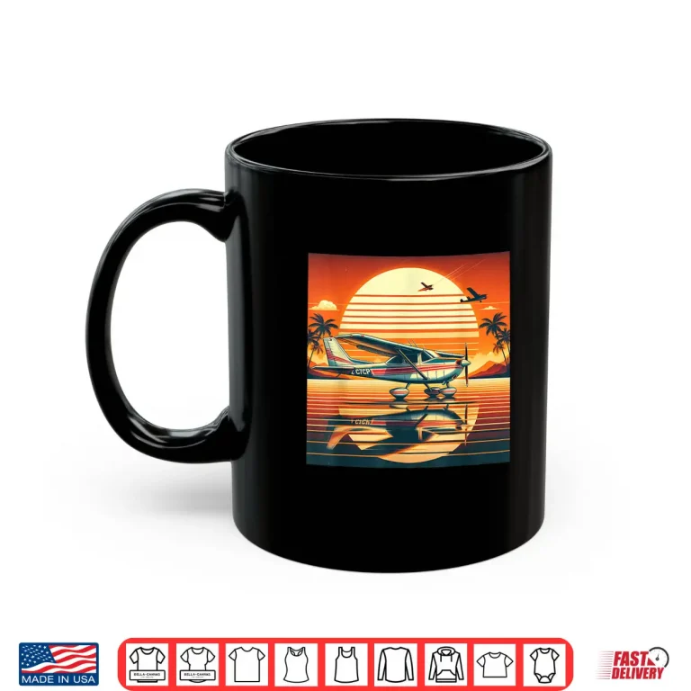 Mug C 172 Skyhawk Vintage C172 Airplane Retro Sunset Pilot Shirt