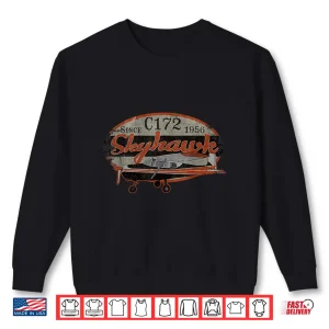 Sweatshirt C 172 Skyhawk Vintage Retro C172 Airplane Flying Pilot Shirt
