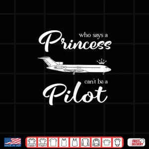 Design Aviation Parent Pilot Child Copilot Princess Birthday Shirt