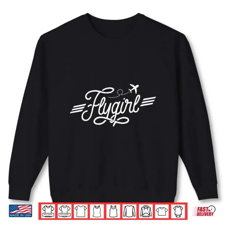 Sweatshirt Flygirl Vintage Aviation Shirt Pilot Gift Flight Attendant Shirt