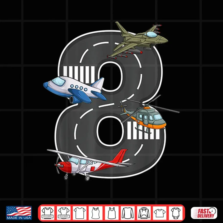 Design Little Pilot 8th Birthday Party 8 Eight Year Old Airplane Shirt