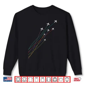 Sweatshirt Pilot Colorful Flying Commercial Airplanes Aeroplanes Gift Shirt
