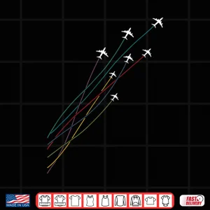 Design Pilot Colorful Flying Commercial Airplanes Aeroplanes Gift Shirt