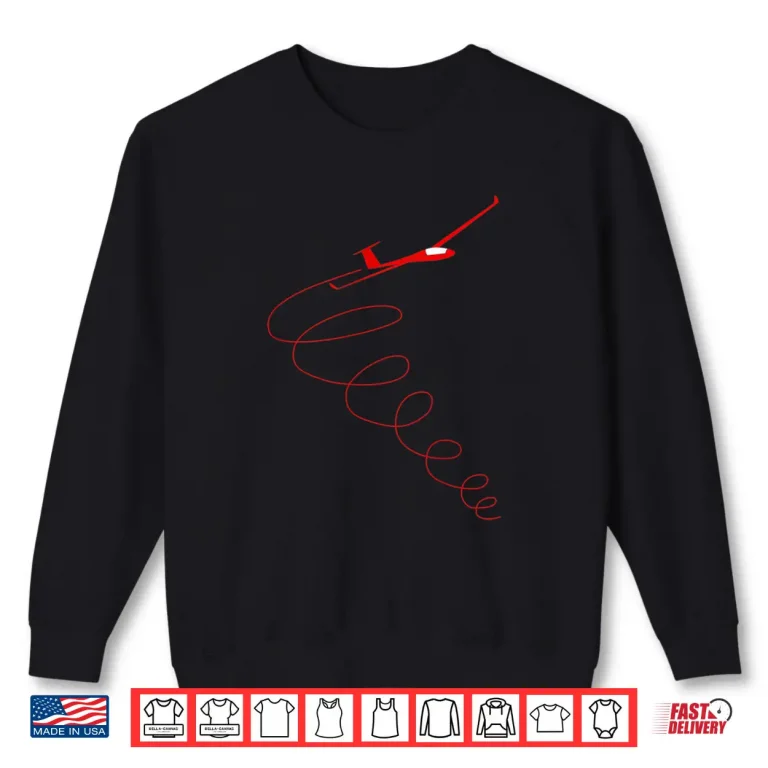 Sweatshirt Sailplane in a Thermal Aviation Glider Pilot Shirt