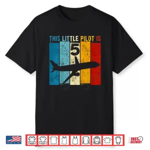 5 Year Old Birthday Air Plane Pilot 5Th Birthday Shirt