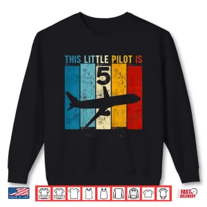 Sweatshirt 5 Year Old Birthday Air Plane Pilot 5th Birthday Shirt