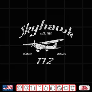 Design 172 Skyhawk Airplane Classic Vintage Aviation Private Pilot Shirt