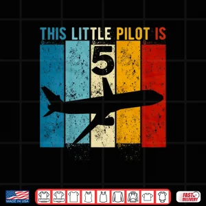 Design 5 Year Old Birthday Air Plane Pilot 5th Birthday Shirt