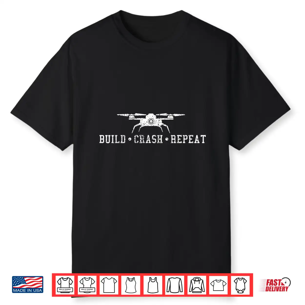 Drone Shirt Build Crash Repeat Gift Tee Pilot Drone Shirt Build Crash Repeat Gift Tee Pilot
