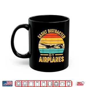Mug Easily Distracted by Airplanes Pilot Gift Funny Aviation Shirt