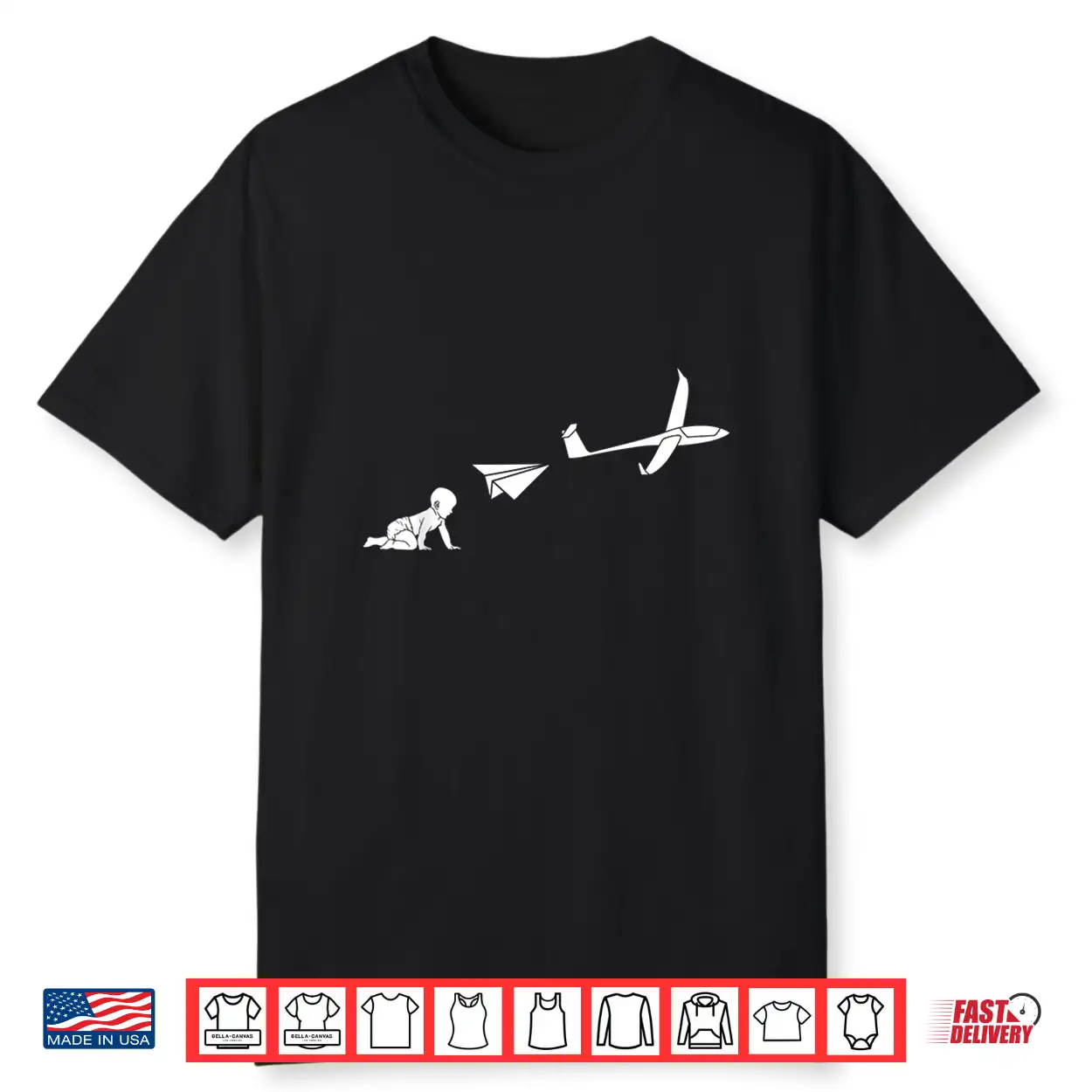 Glider Evolution Funny Aviation Small Plane Pilot Pun Shirt Glider Evolution Funny Aviation Small Plane Pilot Pun Shirt