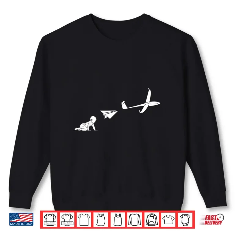 Sweatshirt Glider Evolution Funny Aviation Small Plane Pilot Pun Shirt