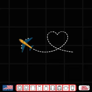 Design Traveling Airplane Heart Valentines Day Gift Pilot Shirt