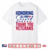 Honoring All Who Served Thank You Veterans Day American Flag Shirt
