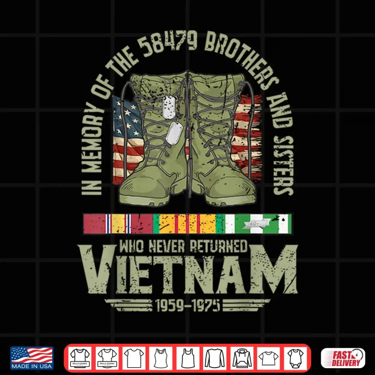 Design In Memory of the 58479 Vietnam Veteran US Flag Veterans Day Shirt
