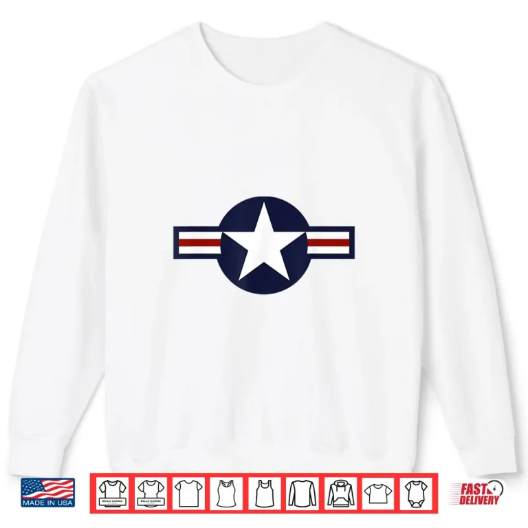 Sweatshirt Air Force Roundel US Air Force Army Veteran Military Patriot Shirt
