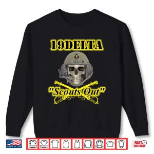 Sweatshirt Army Cavalry Scouts MOS Veterans Skull Design On Front Shirt