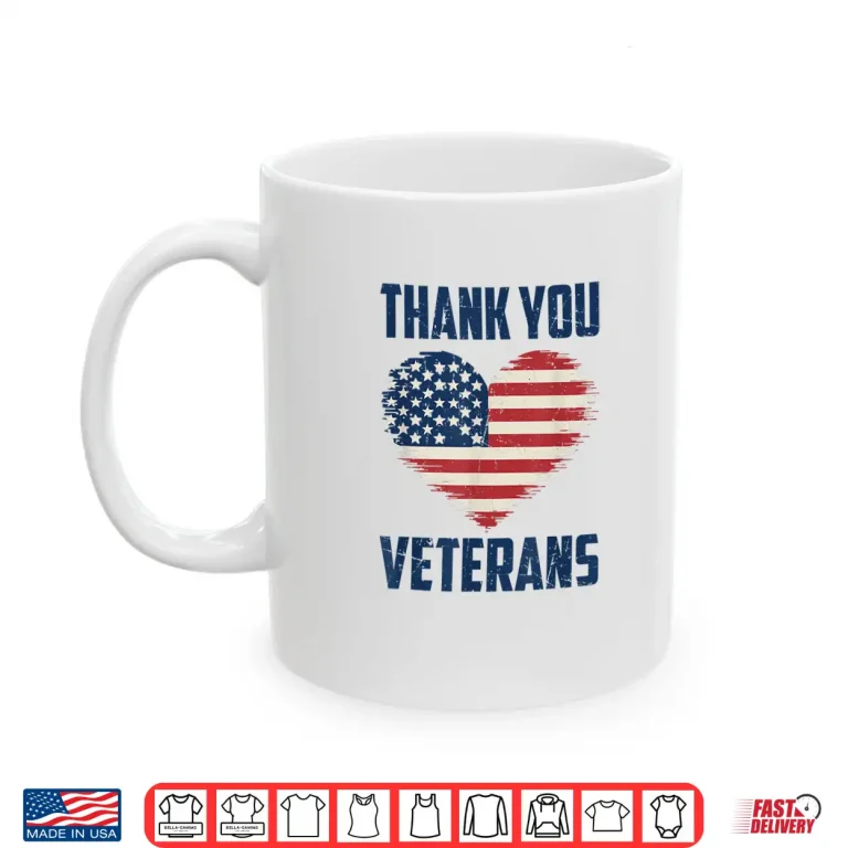 Mug Patriotic American Flag Thank You Veterans Shirt 1