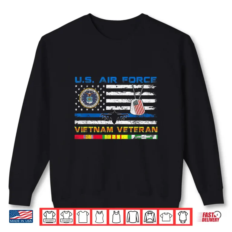 Sweatshirt US Air Force Vietnam Veteran Vintage USA Flag Veterans Day Shirt