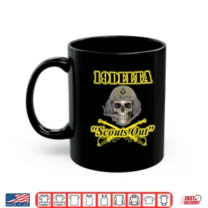 Mug Army Cavalry Scouts MOS Veterans Skull Design On Front Shirt