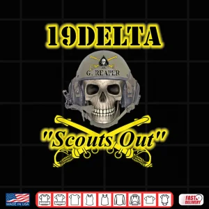 Design Army Cavalry Scouts MOS Veterans Skull Design On Front Shirt