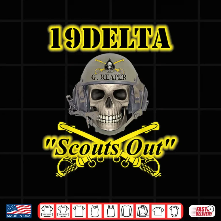 Design Army Cavalry Scouts MOS Veterans Skull Design On Front Shirt