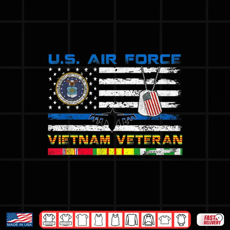 Design US Air Force Vietnam Veteran Vintage USA Flag Veterans Day Shirt