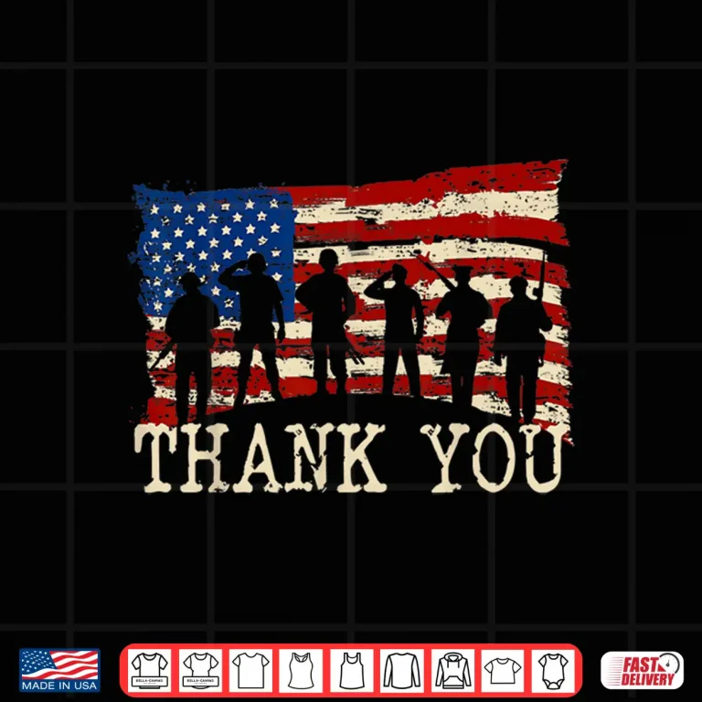 Design American Flag Thank You Veterans Proud Veteran Shirt