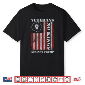 Military Veterans Against Trump Us Flag No Kings Protest Shirt