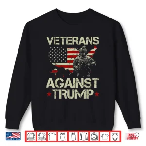 Sweatshirt Veterans Against Donald Trump American Flag Gift Shirt 1