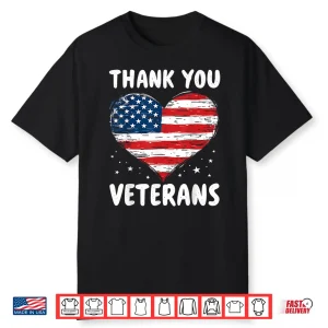 Thank You Veterans Day Patriotic American Flag Shirt