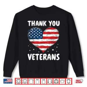 Sweatshirt Thank You Veterans Day Patriotic American Flag Shirt