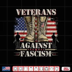 Design Veterans Against Fascism Vintage US Flag Combat Boots Army Shirt