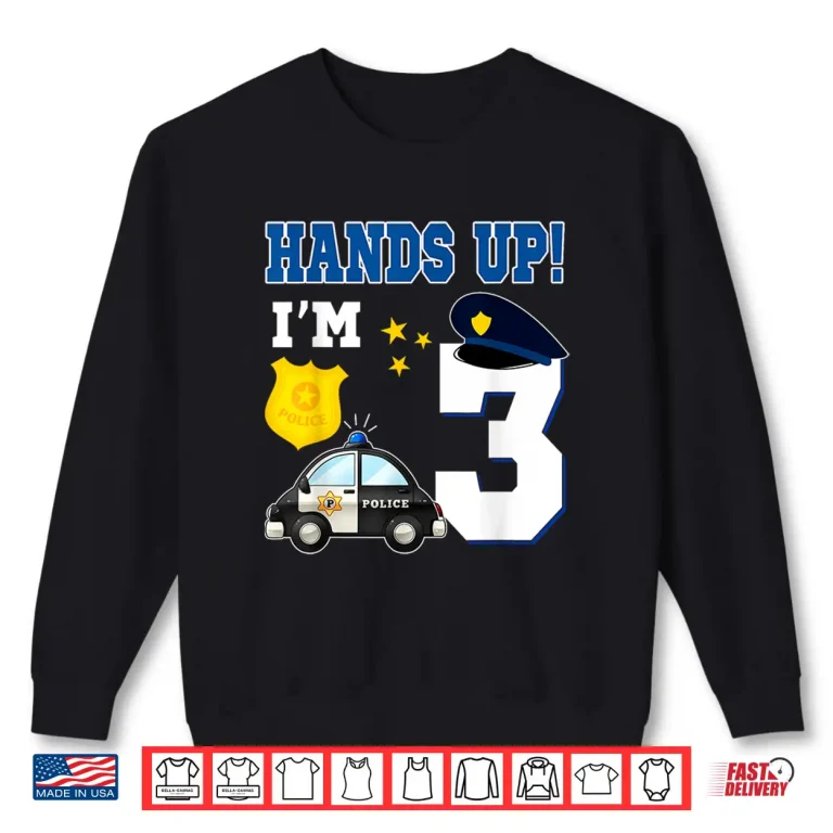 Sweatshirt 3Rd Birthday Policeman Boy 3 Year Old Police Officer Shirt