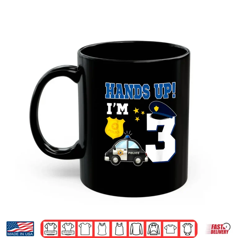 Mug 3Rd Birthday Policeman Boy 3 Year Old Police Officer Shirt