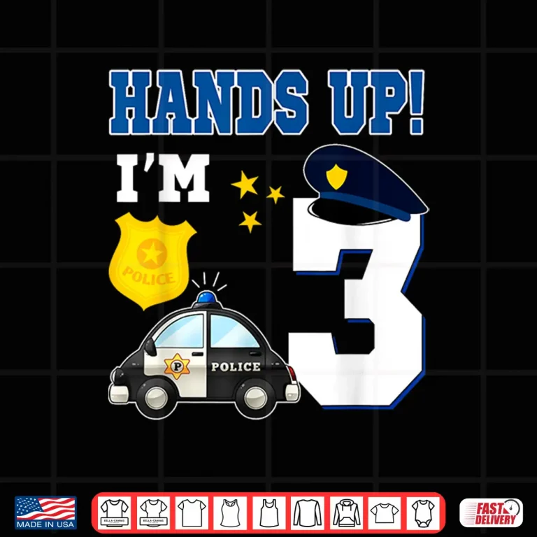 Design 3Rd Birthday Policeman Boy 3 Year Old Police Officer Shirt