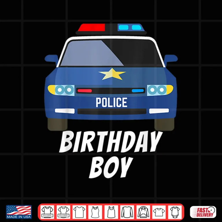 Design Birthday Boy Police Car Policeman Officer Party Matching Set Shirt